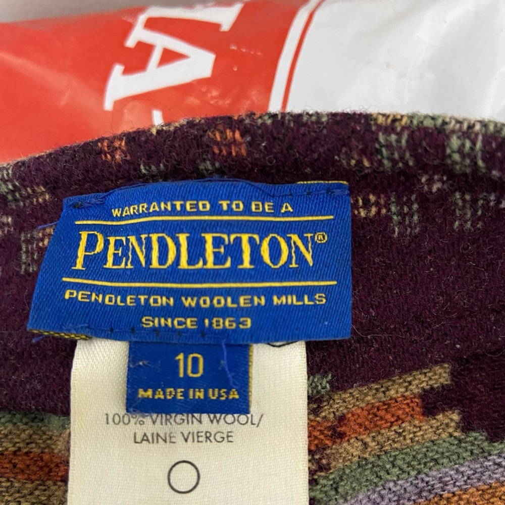 Pendleton 100% Wool Geometric Purple Button-Front… - image 2